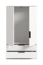 Garderobenschrank >Kopenhagen< in Weiß - 80x140x37cm (BxHxT)