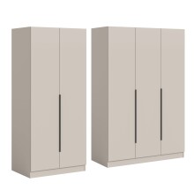 Drehtürenschrank >Kopenhagen< in Kaschmir - 200x181x52cm (BxHxT)