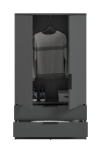 Wäscheschrank >Kopenhagen< in Anthrazit - 80x140x37cm (BxHxT)
