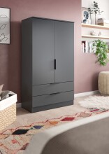 Wäscheschrank >Kopenhagen< in Anthrazit - 80x140x37cm (BxHxT)
