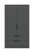 Wäscheschrank >Kopenhagen< in Anthrazit - 80x140x37cm (BxHxT)