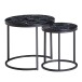Satztisch >WL6.251< (2er-Set) in Marmor Optik schwarz - 45x50 (HxD)