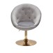 Loungesessel >WL6.299< in Samt grau / gold - 67x100x62cm (BxHxT)