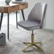 Bürostuhl >WL6.302< in Grau / gold, Samt - 60x60x100cm (LxBxH)