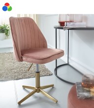 Bürostuhl >WL6.303< in Rosa / gold, Samt -...