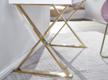 Schreibtisch >WL6.314< in Weiß / gold - 118x76x57 (BxHxT)