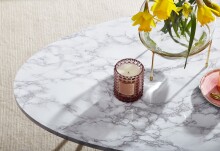 Couchtisch >WL6.315< in Marmor Optik Weiß, Holzwerkstoff - 120x40x60cm (BxHxT)