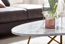 Couchtisch >WL6.315< in Marmor Optik Weiß, Holzwerkstoff - 120x40x60cm (BxHxT)