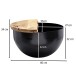 Couchtisch >WL6.323< in Mango / Schwarz, Massivholz / MEtall - 34x60cm (HxD)