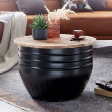 Couchtisch >WL6.324< in Mango / Schwarz, Massivholz...
