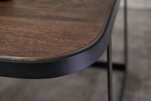 Satztisch >WL6.341< (2-teilig) in Mango braun / Schwarz - 60x40x60 (BxHxT)