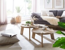 Satztisch >WL6.344< (2-teilig) in Mango, Massivholz - 32x53cm (HxD)
