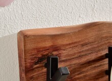 Garderobenleiste >WL6.358< in Akazie / schwarz - 60x17x9 (BxHxT)