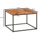 Couchtisch >WL6.361< in Akazie / schwarz, Massivholz / Metall - 60x41x60 (BxHxT)