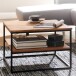 Couchtisch >WL6.363< in Akazie / schwarz, Massivholz / Metall - 60x41x60 (BxHxT)