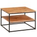 Couchtisch >WL6.363< in Akazie / schwarz, Massivholz / Metall - 60x41x60 (BxHxT)