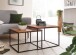 Satztisch >WL6.364< (2-teilig) in Akazie, Massivholz / Metall - 60x46x60 (BxHxT)