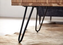 Couchtisch >WL6.367< in Akazie / schwarz, Massivholz / Metall - 60x40x60 (BxHxT)