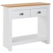 Konsolentisch >WL6.386< in Weiß / Eiche Dekor, Holzwerkstoff - 85x76x35 (BxHxT)