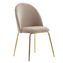 Esszimmerstuhl >WL6.402< (2er-Set) in Beige / gold,...