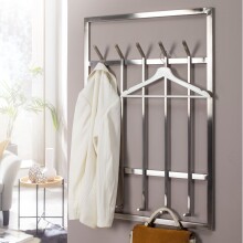 Wandgarderobe >WL6.442< in matt poliert, Metall -...