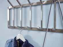 Wandgarderobe >WL6.443< in matt poliert, Metall - 65x30x10cm (BxHxT)