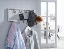 Garderobenhaken >WL6.446< in matt poliert, Metall - 50x20x4cm (BxHxT)