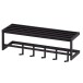 Wandgarderobe >WL6.449< in Schwarz, Metall - 70x20x20cm (BxHxT)