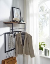 Wandgarderobe >WL6.452< in Mango / Schwarz - 60x76x26 (BxHxT)