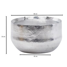 Couchtisch >WL6.453< in Silber, Aluminium - 35x60cm (HxD)