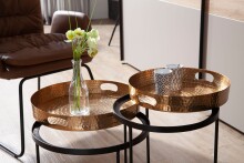 Satztisch >WL6.459< (2-teilig) in Gold / Schwarz, Metall - 45x38cm (HxD)