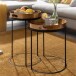 Satztisch >WL6.459< (2-teilig) in Gold / Schwarz, Metall - 45x38cm (HxD)