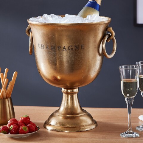 Sektkühler >WL6.467< in Gold Raw Finish, Aluminium - 38x29cm (HxD)