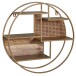 Wandregal >WL6.476< in gold, Metall + Mango / Rattan - 17x62cm (TxD)
