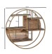 Wandregal >WL6.476< in gold, Metall + Mango / Rattan - 17x62cm (TxD)