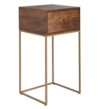 Nachtkonsole >WL6.478< in Mango / Gold, Massivholz...