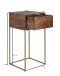 Nachtkonsole >WL6.478< in Mango / Gold, Massivholz / Metall - 40x75x35cm (BxHxT)