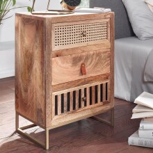 Nachtkommode >WL6.482< in Mango, Massivholz -...