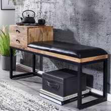 Sitzbank >WL6.483< in Mango / schwarz - 100x60x35...