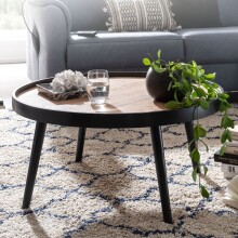 Couchtisch >WL6.496< in Schwarz, Holzwerkstoff -...