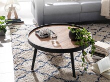 Couchtisch >WL6.496< in Schwarz, Holzwerkstoff - 40x76cm (HxD)