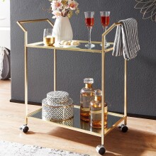 Servierwagen >WL6.505< in Gold, Metall / Glas -...