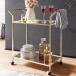 Servierwagen >WL6.505< in Gold, Metall / Glas - 73x78x37cm (BxHxT)