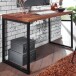 Schreibtisch >WL6.518< in Sheesham / schwarz - 117x77x59 (BxHxT)