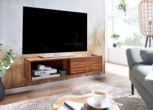 Lowboard >WL6.524< hängend, in Sheesham, Massivholz - 108x25x34cm (BxHxT)