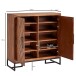 Schuhschrank >WL6.530< in Sheesham / Schwarz - 100x105x40 (BxHxT)