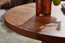 Couchtisch >WL6.536< in Sheesham / schwarz, Massivholz / Edelstahl - 35x60 (HxD)
