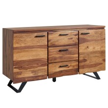 Sideboard >WL6.544< in Sheesham / schwarz -...