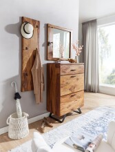 Kommode >WL6.546< in Sheesham / schwarz - 80x120x42 (BxHxT)
