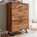 Kommode >WL6.546< in Sheesham / schwarz - 80x120x42 (BxHxT)